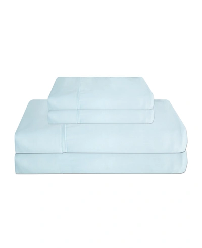 Elite Home 310 Thread Count Organic Cotton Super 4 Piece Sheet Set, California King Bedding In Blue