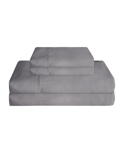 Elite Home 310 Thread Count Organic Cotton Super 4 Piece Sheet Set, Queen Bedding In Charcoal