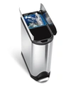 Simplehuman Brushed Stainless Steel 40 Liter Fingerprint Proof Dual Recycler Butterfly Trash Can In Brushed St
