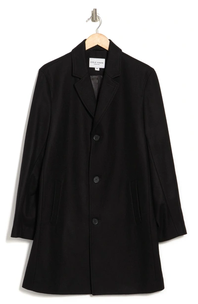 Cole Haan Signature Wool Blend Melton Classic Topper In Black