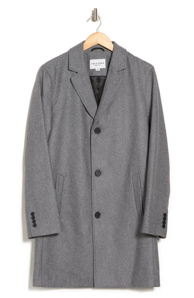 Cole Haan Signature Wool Blend Melton Classic Topper In Lt Grey