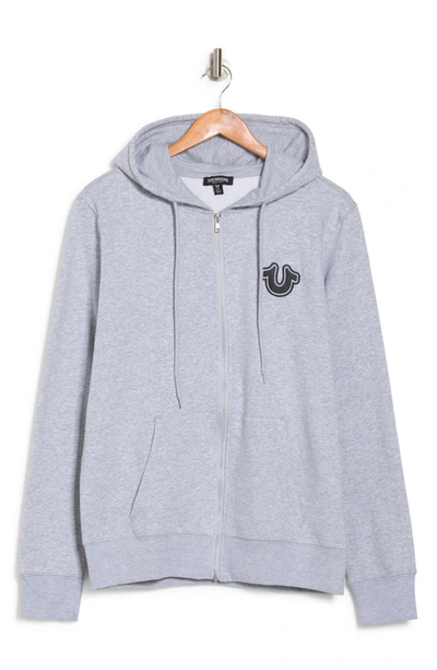 True Religion Core Zip-up Hoodie In Heather Grey