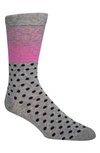 Cole Haan Stripe & Dot Socks In Grey Heather