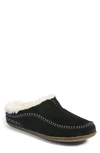 Sorel Falcon Ridge Ii Faux Fur-lined Suede Slipper Shoes In Black