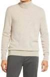 Nordstrom Cashmere Turtleneck Sweater In Tan Oxford Heather