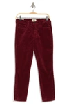 Lagence Margot Velvet Crop Skinny Jeans In Merlot