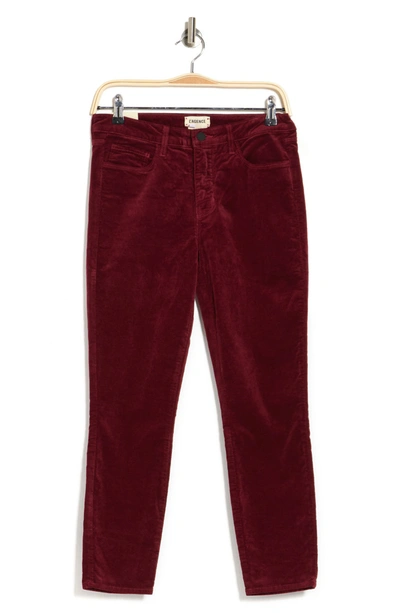 Lagence Margot Velvet Crop Skinny Jeans In Merlot