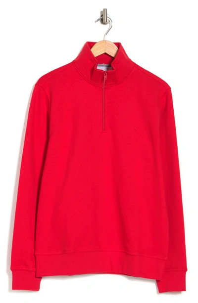 Tailorbyrd Fleece Q-zip Pullover In Deep Red