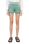 Maje Idda Metallic Jacquard-knit Cotton-blend Shorts In Ecru / Green