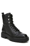 Sam Edelman Women's Lue Lace-up Combat Booties Women's Shoes In Black Leather