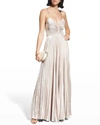 A.l.c Aries Pleated Gown In Mandarin