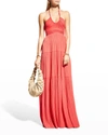 A.l.c Cecelia Halterneck Maxi Dress In Hibiscus
