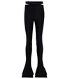 Mugler Cutout Scuba Mid-rise Flared Pants In Black
