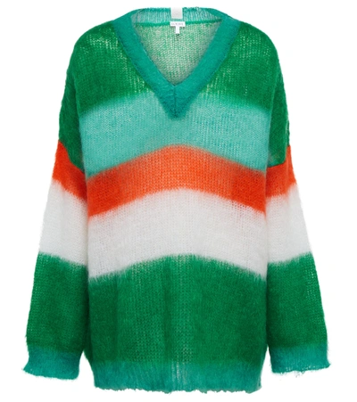 Loewe Striped Mohair-blend Sweater In Multicolor