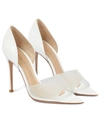 GIANVITO ROSSI BREE PATENT LEATHER AND PVC PEEP-TOE PUMPS,P00633975
