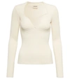 Khaite Maddy Bustier Rib-knit Sweater In Neutrals