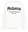 Alexander Mcqueen Printed Cotton-jersey Sweatshirt In White / Black