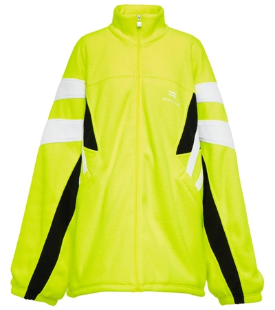 Balenciaga Polar Fleece Oversized Tracksuit Jacket In Yellow