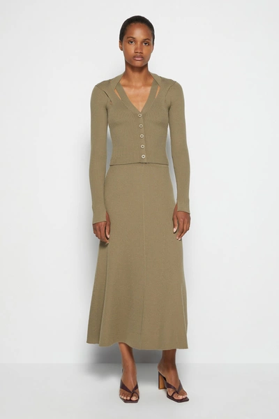 Pre-spring 2022 Ready-to-wear Charlotte Wool Skirt In Moss