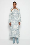 Pre-spring 2022 Ready-to-wear Mellie Marble Print Midi Dress In Baltic Painted Marble