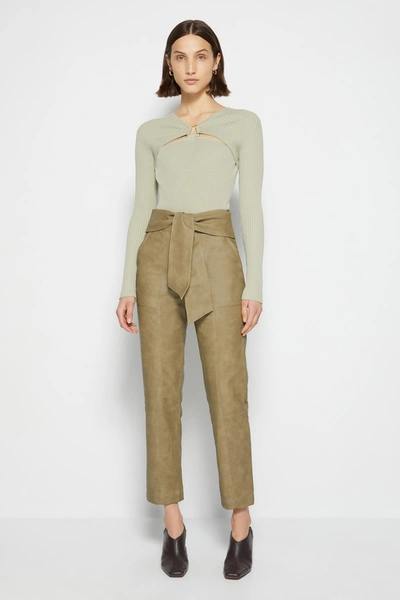 Pre-spring 2022 Ready-to-wear Tessa Vegan Leather Pant In Moss