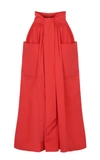 MARTIN GRANT WOMEN'S GATHERED WAIST COTTON MIDI SKIRT