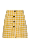 MIU MIU WOMEN'S HOUNDSTOOTH TWEED MINI SKIRT