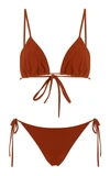 Lido Women's Venti Stretch Triangle Bikini In Black,orange