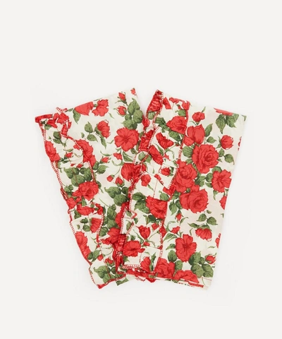 Coco & Wolf X Skye Mcalpine Carline Rose Ruffle Edge Napkins Set Of Two In Assorted