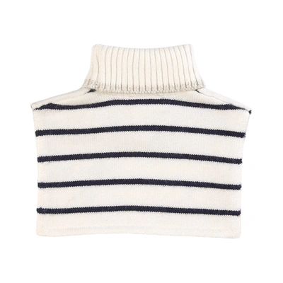 Ikks Kids' Striped Knitted Neck Warmer Cream
