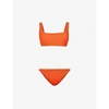 Hunza G Xandra Crinkled Bikini Set In Orange