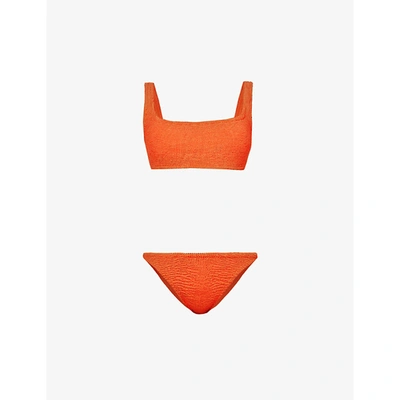 Hunza G Xandra Crinkled Bikini Set In Orange