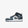 Jordan 1 Mid Little Kids' Shoes In Armory Navy,black,white