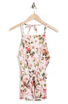 Athena Belted High Neck Tankini Top In Blush