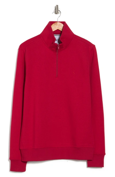 Tailorbyrd Fleece Q-zip Pullover In Deep Red