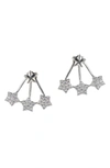 Cz By Kenneth Jay Lane Pave Cz Star Jacket Earrings In Clear/silver
