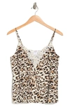 Melrose And Market Lace Cami In Ivory Snow Leopard