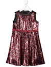 Versace Sequin-embellished Dress In Red