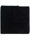 Dondup Black Logo-patch Knitted Scarf In Black