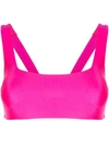 Duskii Square Neck Bikini Top In Pink