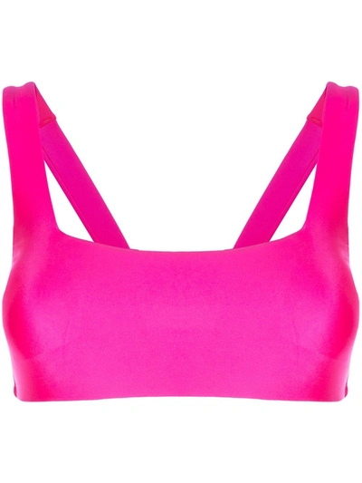 Duskii Square Neck Bikini Top In Pink