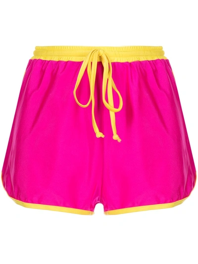 Duskii Colourblock Swim Shorts In Pink