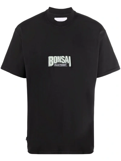 Bonsai Enlightenment Embroidered-logo T-shirt In Black