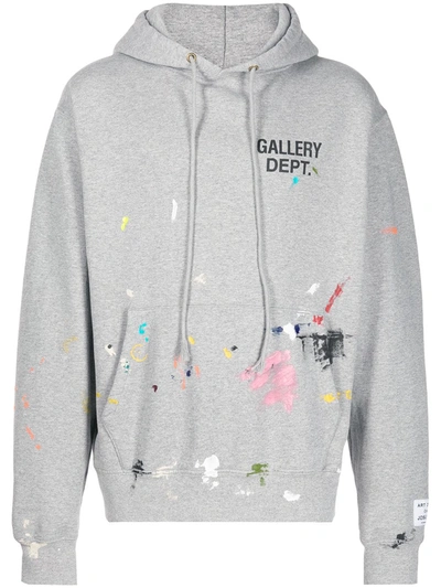 Gallery Dept. Paint Splatter-print Rib-trimmed Hoodie In