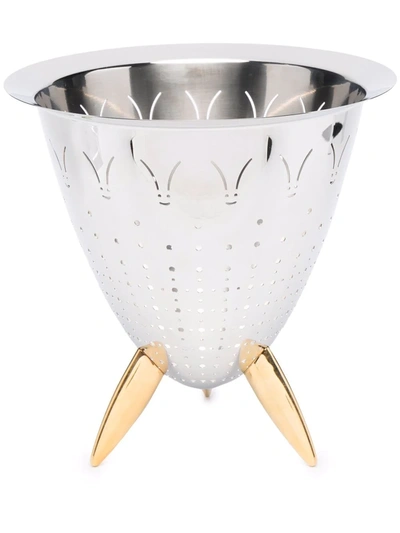 Alessi Two-tone Colander In Silver