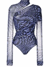 MUGLER STAR-PRINT LONGSLEEVED BODYSUIT