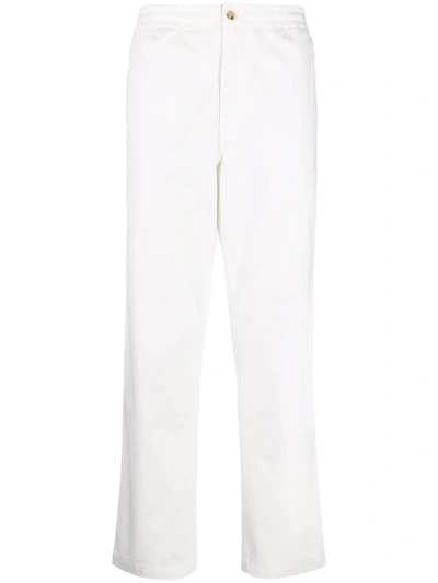 Polo Ralph Lauren Embroidered-logo Trousers In White