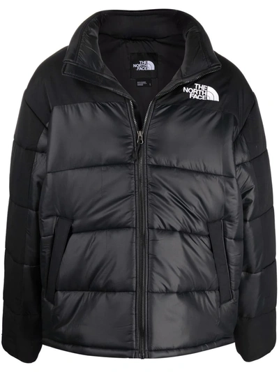 The North Face Himalayan Embroidered-logo Padded Coat In Black