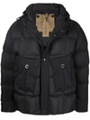 Ten C Hooded Padded Jacket In Black