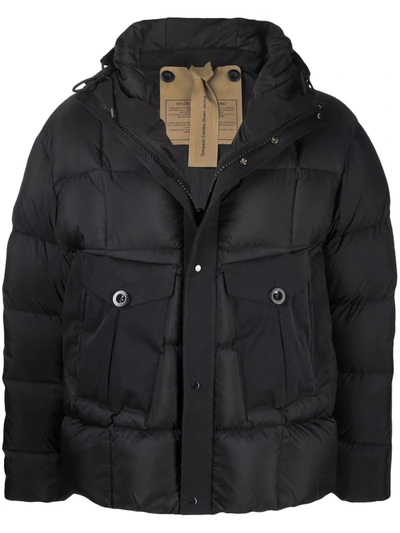 Ten C Hooded Padded Jacket In Black